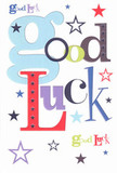 Brimming with lively encouragement, this 'Good Luck' card bursts forth in an array of engaging, colourful fonts that capture the spirit of support circling Woking's vibrant neighbourhoods. Oversized pastel blue letters twine effortlessly with bold scarlet, lush green, and deep violet, each letter chosen like a florist smoothing the petals of a perfect arrangement for a loved one in St John's. Across the pristine white background, whimsical stars-sapphire, lilac, chartreuse-dance playfully, inviting thoughts of wishes cast over Wheatsheaf Common on a clear summer night. The surface of the card feels deliciously smooth beneath your fingertips, hinting at the pride and joy in giving or receiving such a thoughtfully designed token. Perfect for slipping into a friend's bag before a big exam at Woking College or wishing luck to a neighbour launching a new venture, this card offers a tangible reminder of support, hope, and the little everyday magic we share with those close to home.